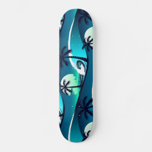 Vågar och handflatan träd old school skateboard bräda 18 cm