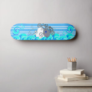Vågar och valar skateboard bräda 20,5 cm