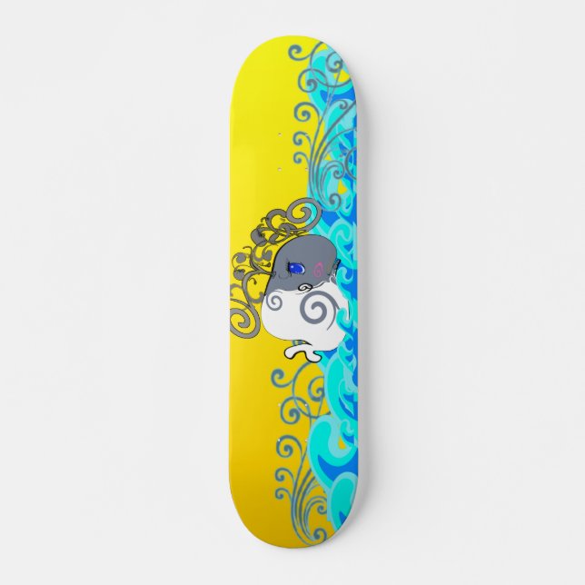 Vågar och valar - skateboard bräda 21,5 cm (Framsida)