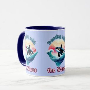 Vågar om glädjen: Orca Jumping in Aqua Vatten Mugg
