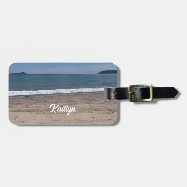 Vågar på Beach Luggage Tag Bagagebricka (Horisontell Framsida)