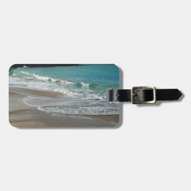 Vågar på Beach Turquise Blue Ocean Bagagebricka (Horisontell Framsida)