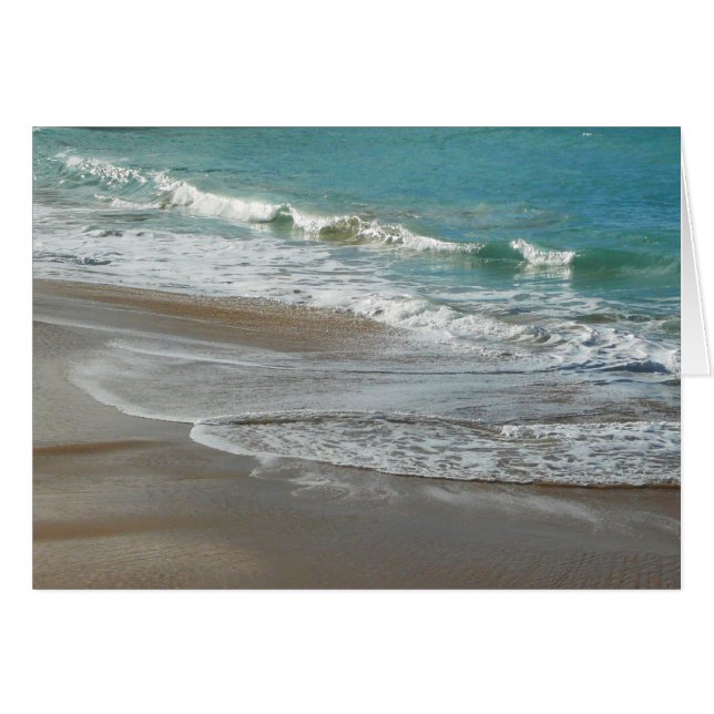 Vågar på Beach Turquise Blue Ocean Hälsningskort (Framsidan Horizontal)