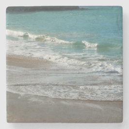 Vågar på Beach Turquise Blue Ocean Stenunderlägg