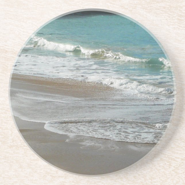 Vågar på Beach Turquise Blue Ocean Underlägg (Framsidan)