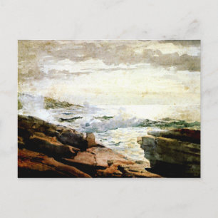 Vågar på Rocky Kusten, teckningar av Winslow Homer Vykort