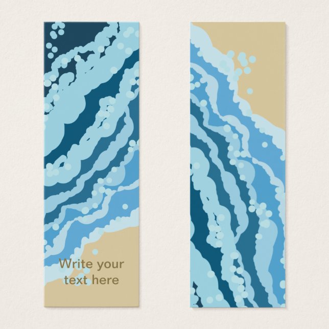 Vågar på Sand Abstrakt Litet Visitkort (Framsida & baksida)