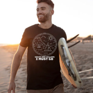 Vågar ringer om jag måste gå surfa minimal grafik t shirt