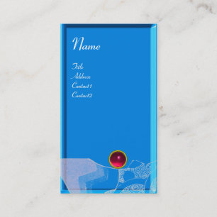VÅGAR RUBY MONOGRAM,rosa röd blåvit Visitkort