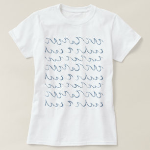 Vågar-Simman Hand plockade Mönster i Abstrakt T Shirt
