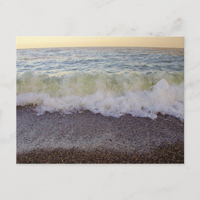 Vågar som träffar Beach Shore 2 Vykort (Framsida)