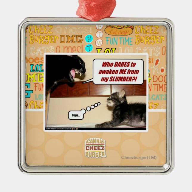 Vågar vem väcker mig? julgransprydnad metall (Framsidan)