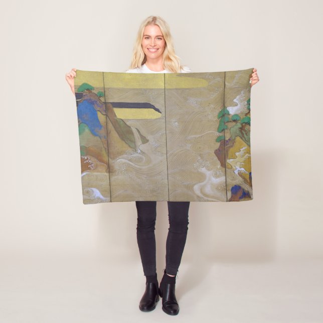 Vågar vid Matsushima (Lämnat), Tawaraya Sotatsu Fleecefilt (På plats)