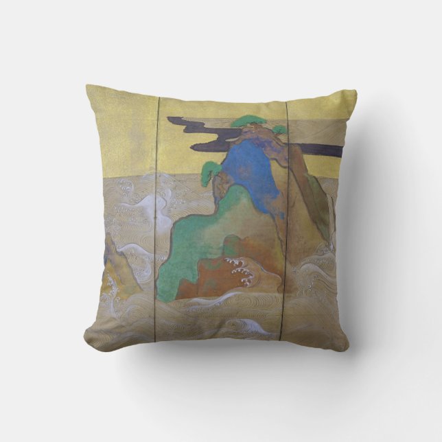 Vågar vid Matsushima (Lämnat), Tawaraya Sotatsu Kudde (Framsida)