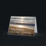 Vågar vid Sunset Beach Grandfather Birthday Kort<br><div class="desc">Födelsedagskort för farfar med ett vackert foto av vågarna som kraschar på stranden vid solnedgången och en tankfull vers.</div>