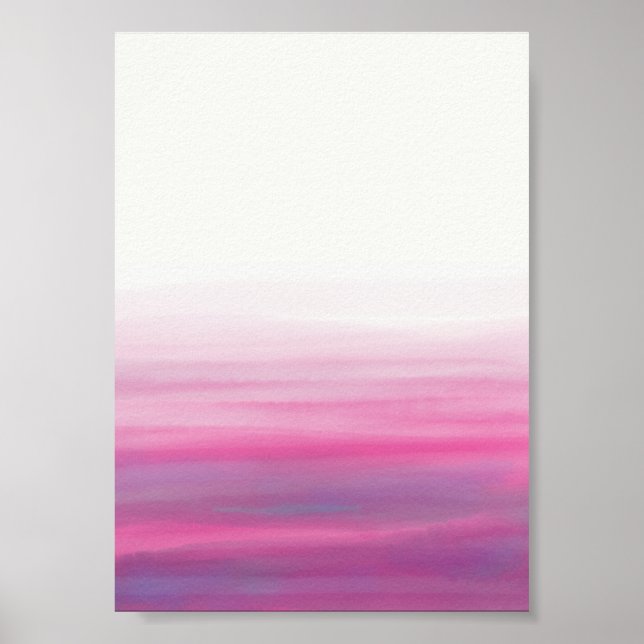 Vågar Watercolor Rosa Lila Poster (Framsidan)