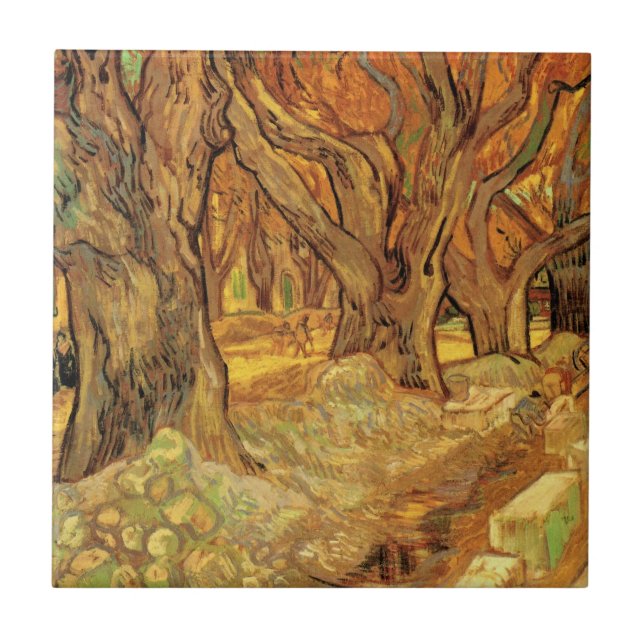 Vägarbetare av Vincent van Gogh Kakelplatta (Framsidan)
