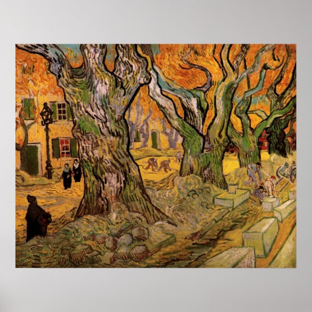 Vägarbetare av Vincent van Gogh Poster (Framsidan)