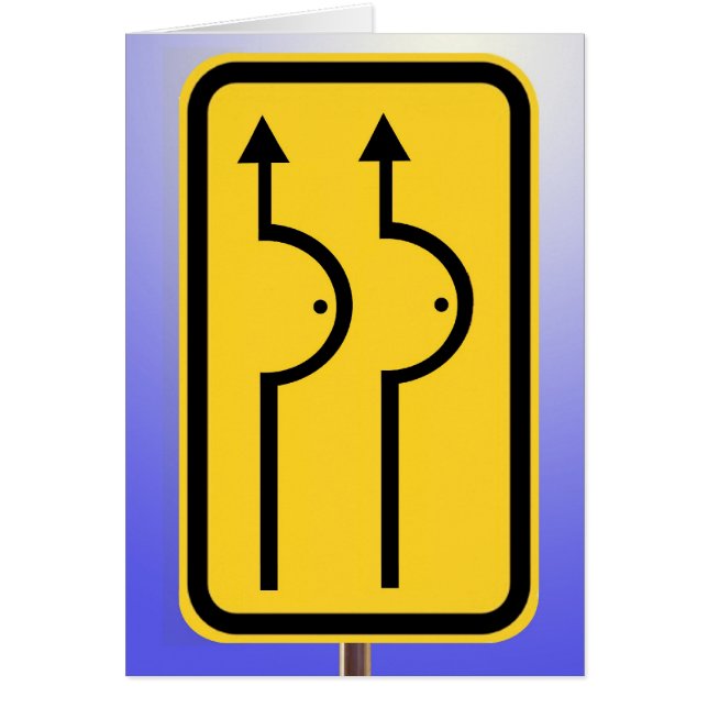 Vägarbete framåt hälsningskort (Framsidan)