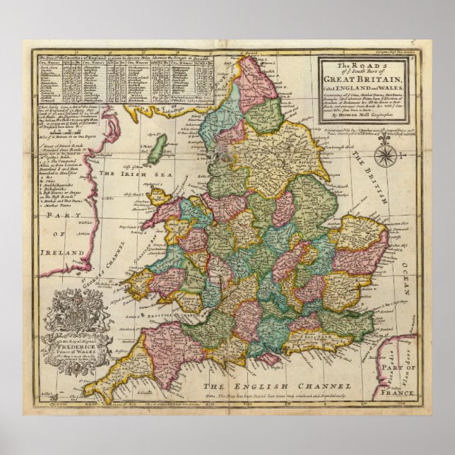 Vägarna England och Wales Poster (Framsidan)