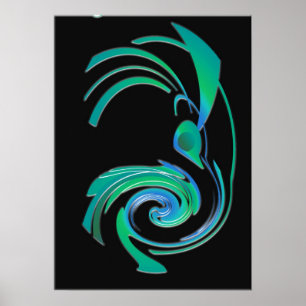 Vägblått springer poster