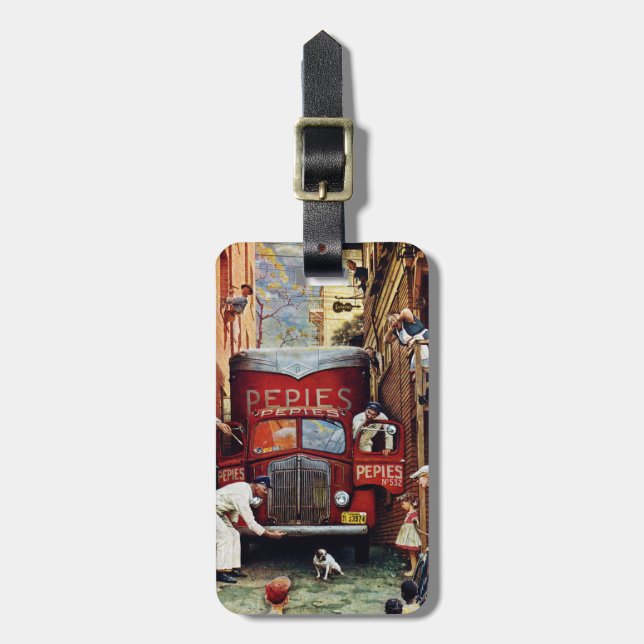 Vägblock av Norman Rockwell Bagagebricka (Vertikal Framsida)
