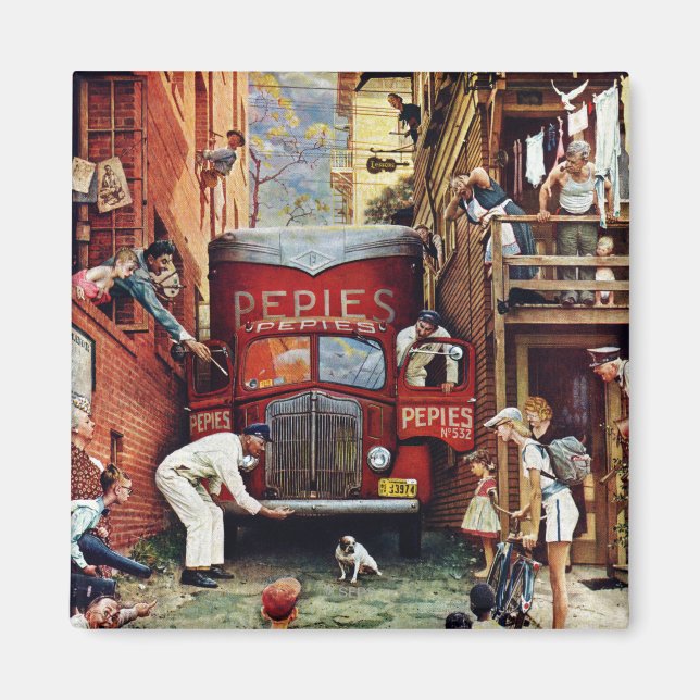 Vägblock av Norman Rockwell Magnet (Framsidan)
