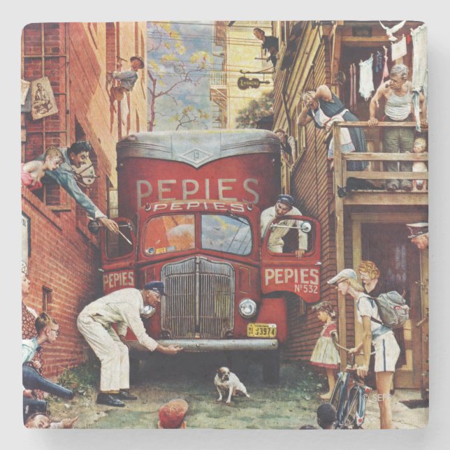 Vägblock av Norman Rockwell Stenunderlägg (Framsidan)