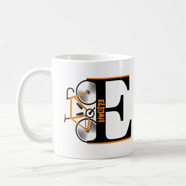 Vägcykling brev namn kaffemugg (Vänster)