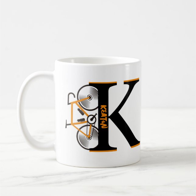 Vägcykling brev namn kaffemugg (Vänster)