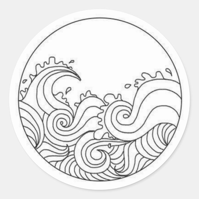 Vågdekal Runt Klistermärke (Framsida)