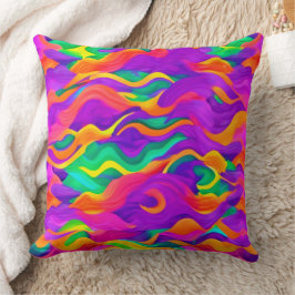 Vågdesign för färgstark Abstrakt Kudde