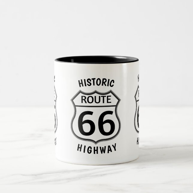 VÄGEN 66 HISTORISKA HIGHWAY Två-Tonad MUGG (Center)