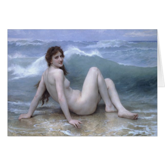 Vågen av William-Adolphe Bouguereau Hälsningskort (Framsidan Horizontal)