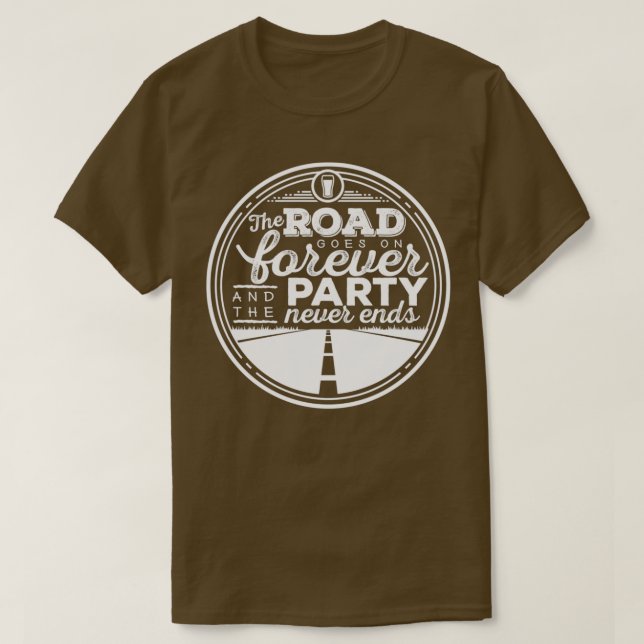 Vägen går framåt för alltid och Party slutar aldri T Shirt (Design framsida)