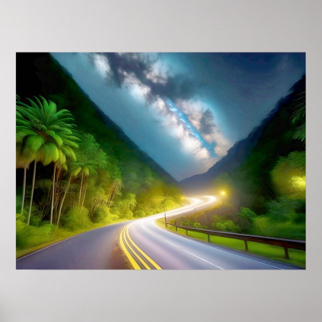 vägen genom mörken natten poster (Framsidan)