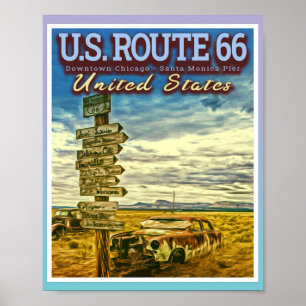 VÄGEN I USA 66 - DE MEST BERÖMD VÄGARNA I USA POSTER