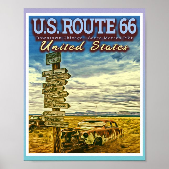 VÄGEN I USA 66 - DE MEST BERÖMD VÄGARNA I USA POSTER (Framsidan)