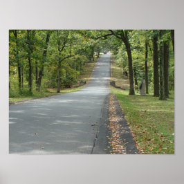 Vägen land genom träd Wall Art. Poster