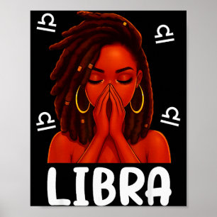 Vågen Locd Svart Kvinna Be Kristna Zodiak Födelsed Poster
