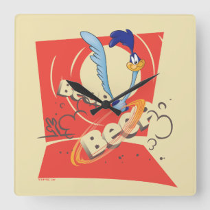 VÄGEN SPRINGER™ BEEP BEEP!™ Sunset Graphics Fyrkantig Klocka