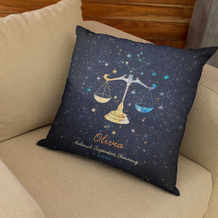 Vågen Stjärnbild Zodiak Vattenfärg Stjärnor Galax Kudde