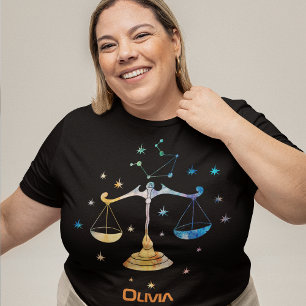 Vågen Stjärnbild Zodiak Vattenfärg Stjärnor Galax T Shirt