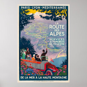 Vägen till Alperna Bil Turismtjänster Från den Poster