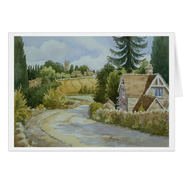 Vägen till Coln St Aldwyns Hälsningskort (Framsidan Horizontal)