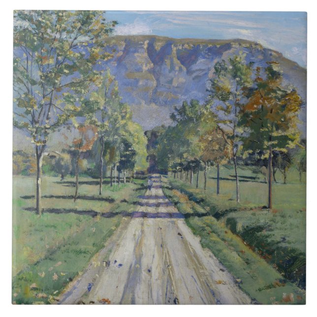 Vägen till Evordes (av Ferdinand Hodler) Kakelplatta (Framsidan)