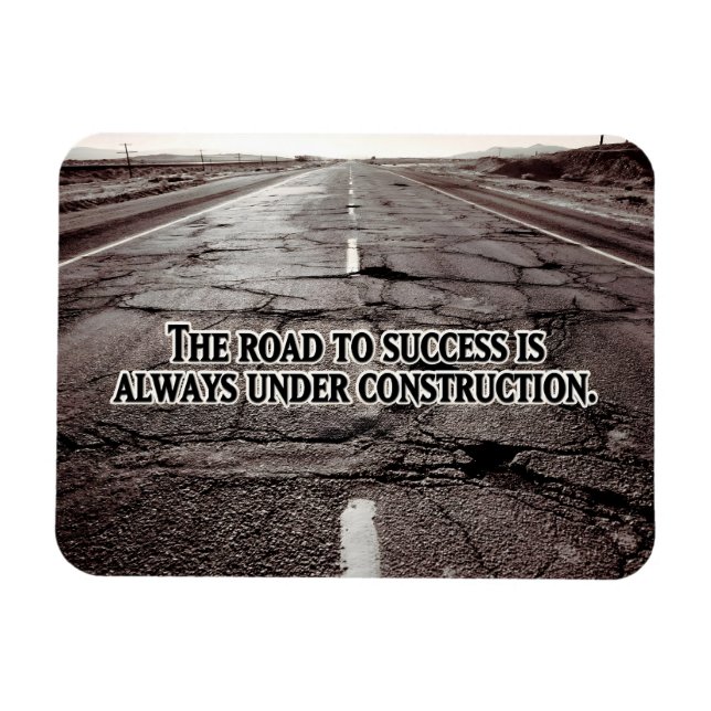 "Vägen till framgång" inspirationcitat Flexibel Magnet (Horisontell)