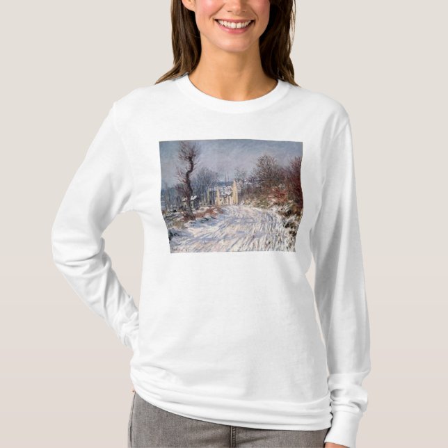 Vägen till Giverny, vinter, 1885 Tee Shirt (Framsida)