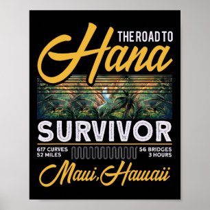 Vägen Till Hana Överlevande Böjd Palm Maui Hawaii Poster