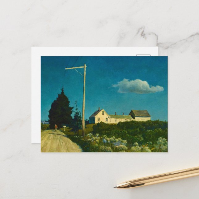 Vägen till Jones House av Newell Convers Wyeth Vykort (Fram/Back In Situ)